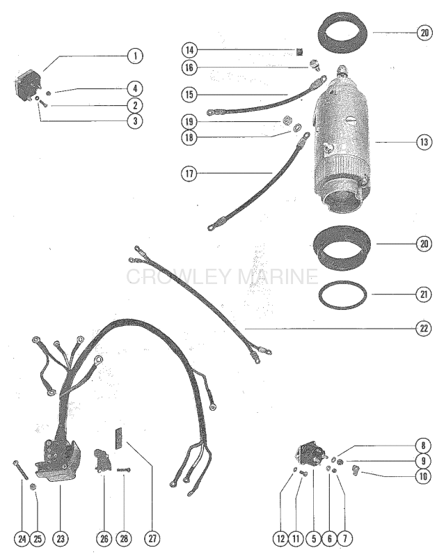 Starter Motor Starter Solenoid And Rectifier Assembly image