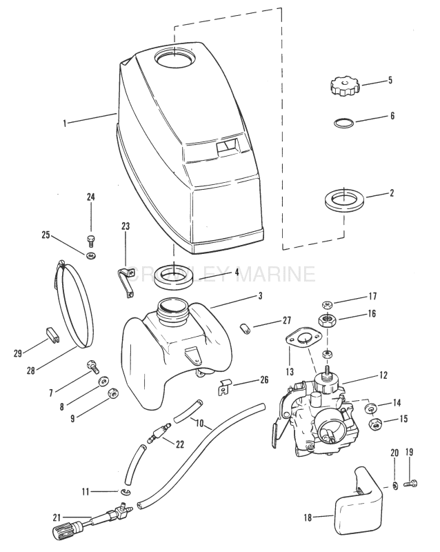 Top Cowl Fuel Tank And Carburetor image